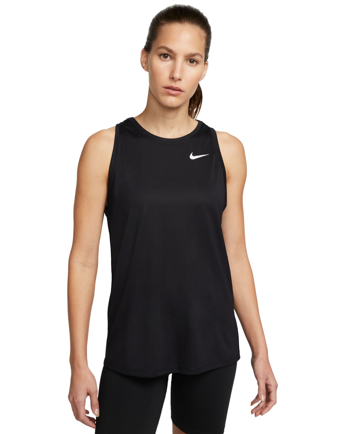 Женский топ Nike Dri-FIT Training Tank Top, цвет: Чёрный / Белый — фото 1