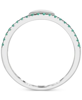 Emerald & Polished Heart Split Shank Ring (3/8 ct. t.w.) in Sterling Silver (Also in Ruby)