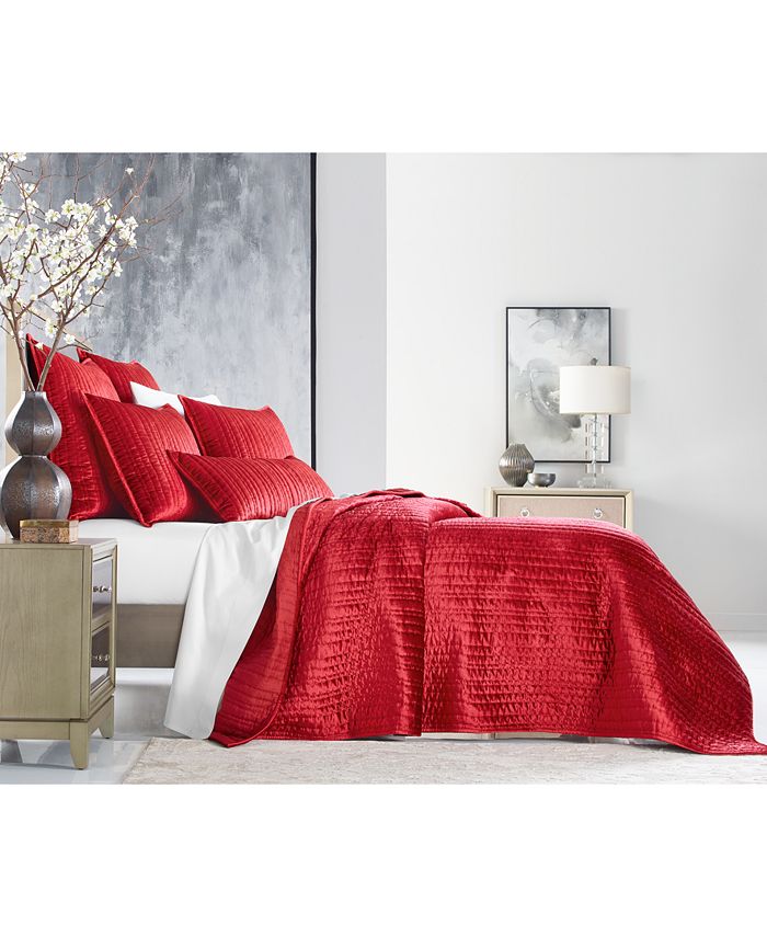 Hotel Collection Variegated Stripe Velvet Coverlet Set, Full/Queen