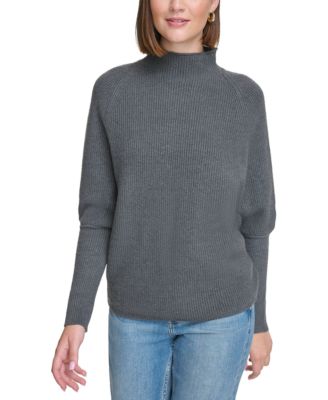 Petite Raglan Long-Sleeve Funnel-Neck Sweater 