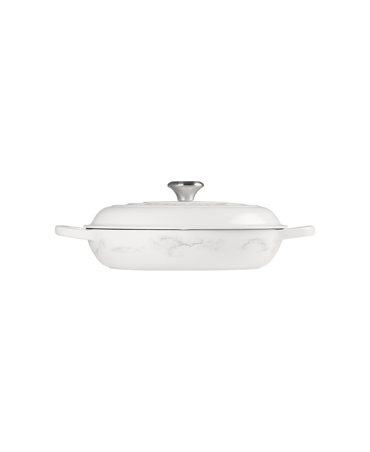 Le Creuset Marble-motif 3.5-qt. Enameled Cast Iron Braiser In White