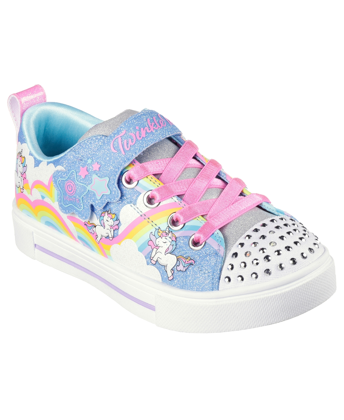 Skechers Little Girls Twinkle Toes - Twinkle Sparks - Unicorn Adjustable Strap Light-Up Casual Sneakers from Finish Line - Multi