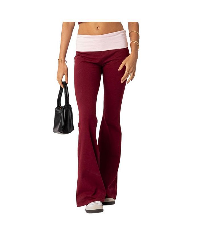 Material Girl Active Juniors' Foldover Waistband Yoga Pants - Macy's