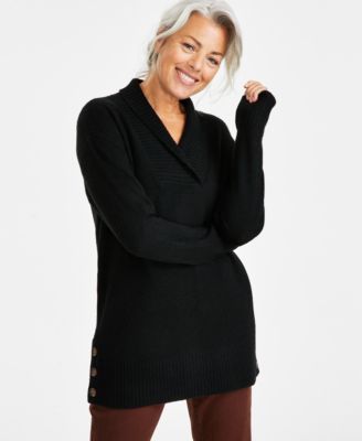 Style & Co - Women's Shawl-Collar Tunic Sweater
