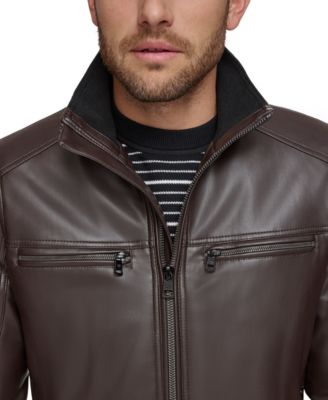 Men's Faux Leather Moto Jacket, Created for Macy's