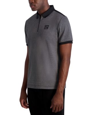 Men's Slim-Fit Textured Zip Polo Shirt, Created for Macy's