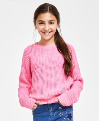 Epic Threads - Big Girls Textured-Knit Crewneck Sweater