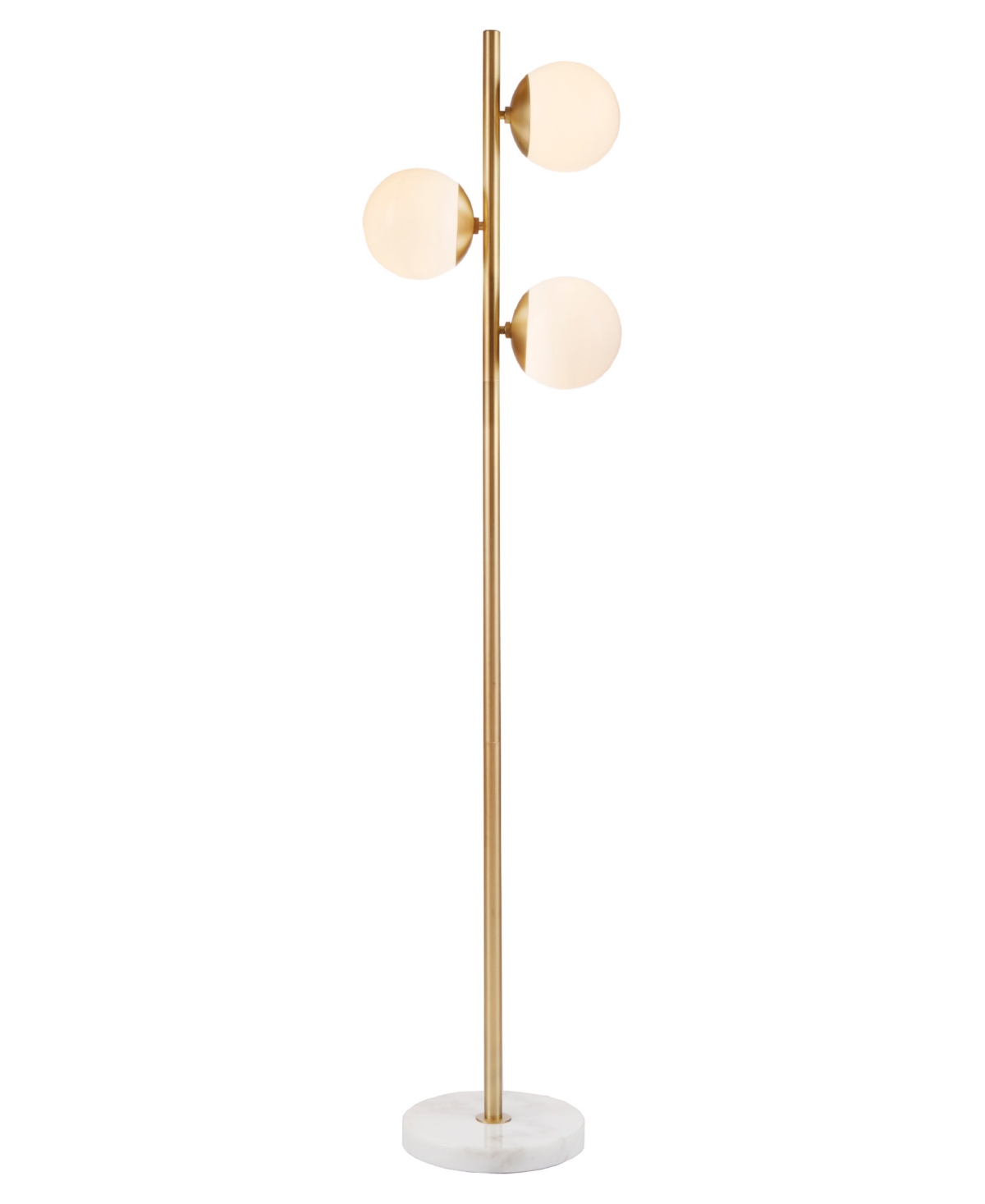 Ink+ivy Holloway 3-globe Light Floor Lamp With Marble Base In Gold