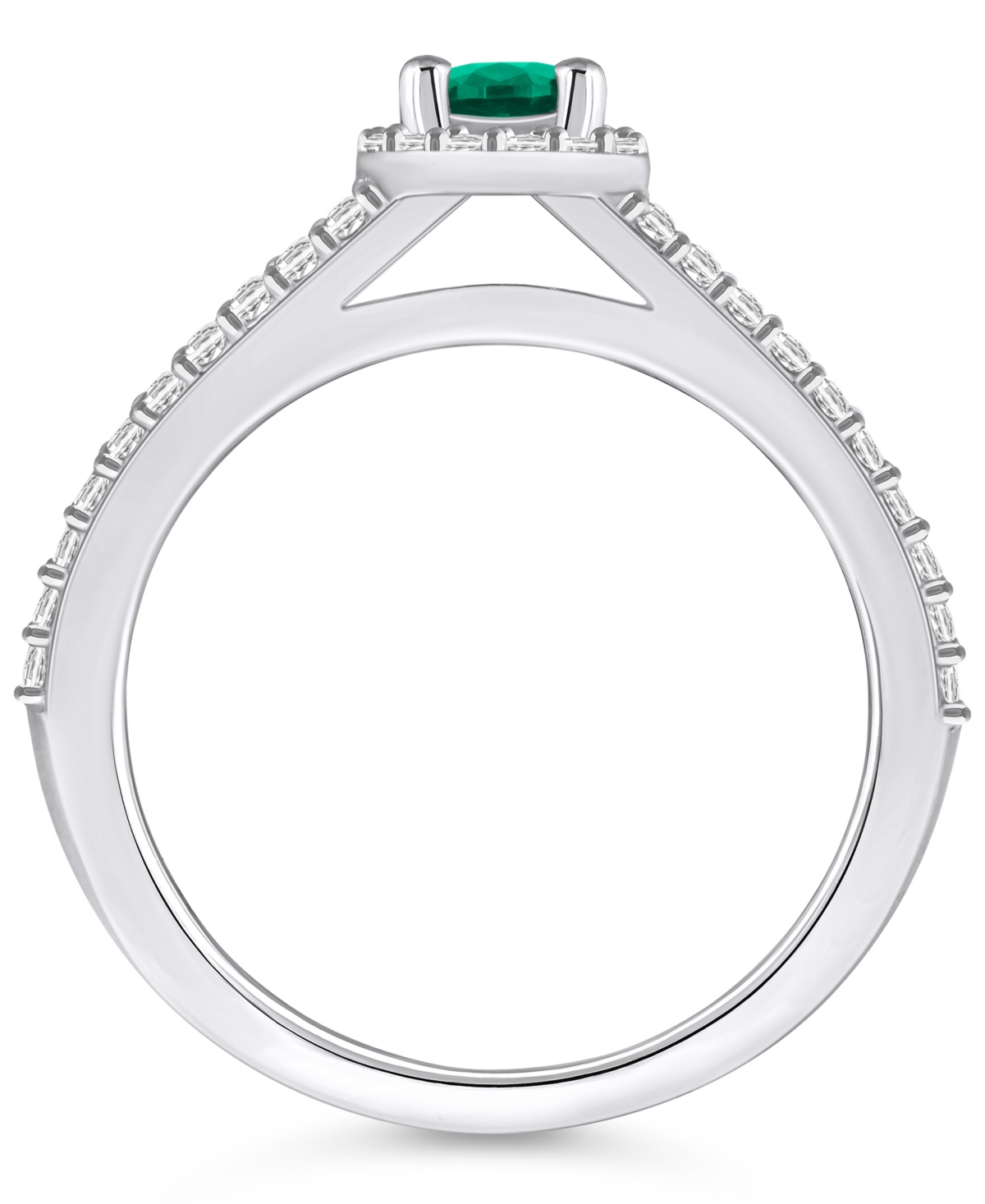 Macy's Emerald (1/2 Ct. t.w.) and Diamond (1/2 Ct. t.w.) Halo Ring