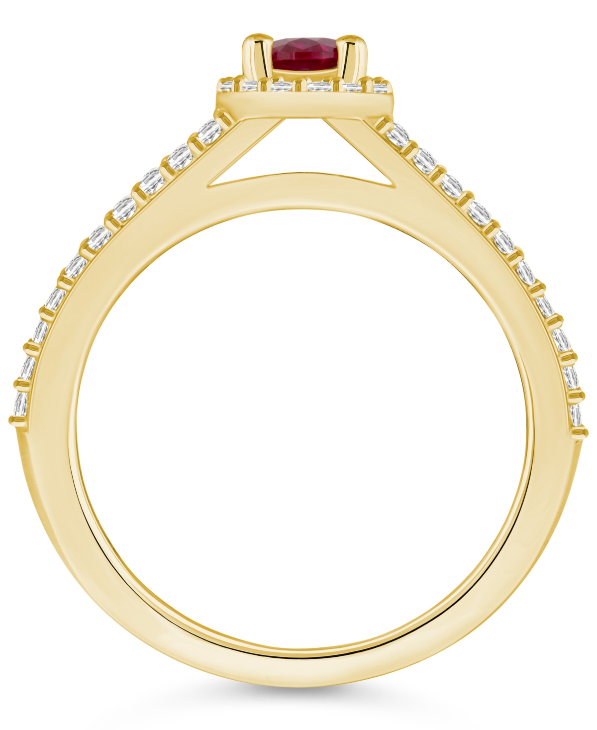Macy's Ruby (5/8 Ct. t.w.) and Diamond (1/2 Ct. t.w.) Halo Ring