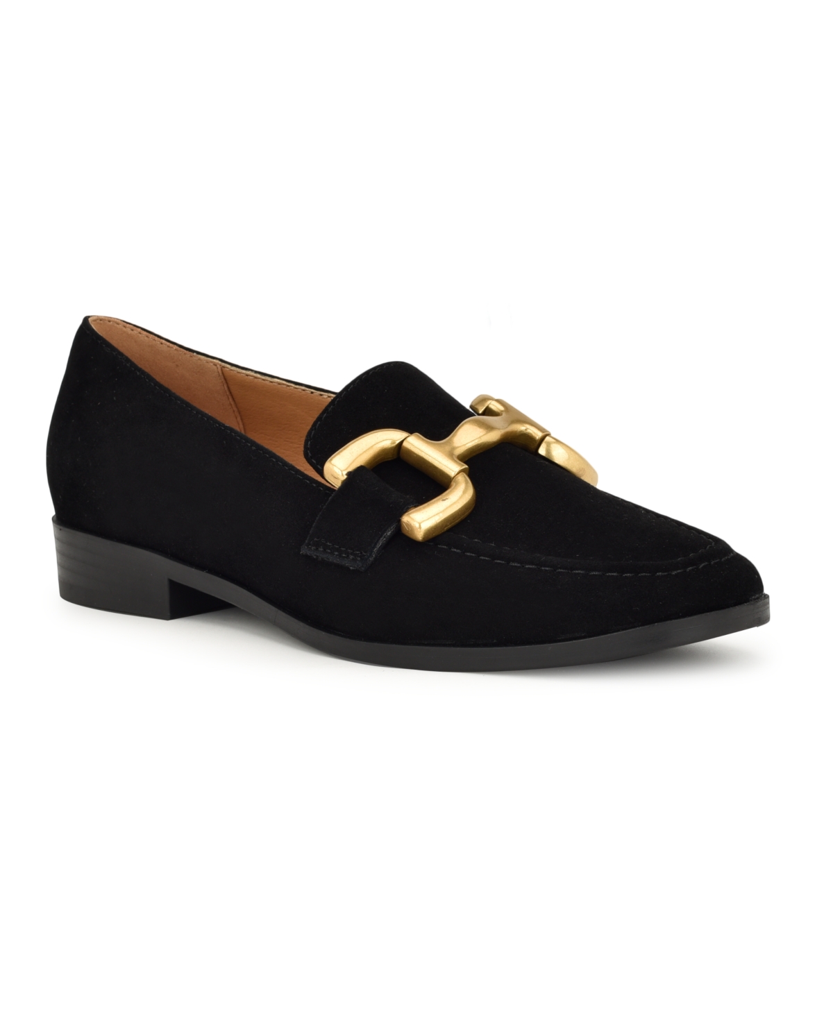 Shop Nine West Women's Lilma Slip-on Round Toe Dress Loafers In Black Suede