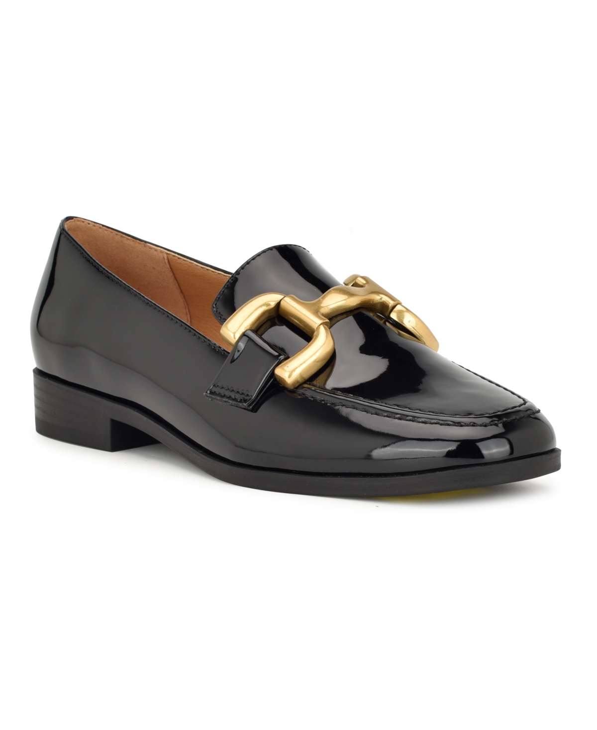 Nine West Women's Lilma Slip-on Round Toe Dress Loafers In Black Patent