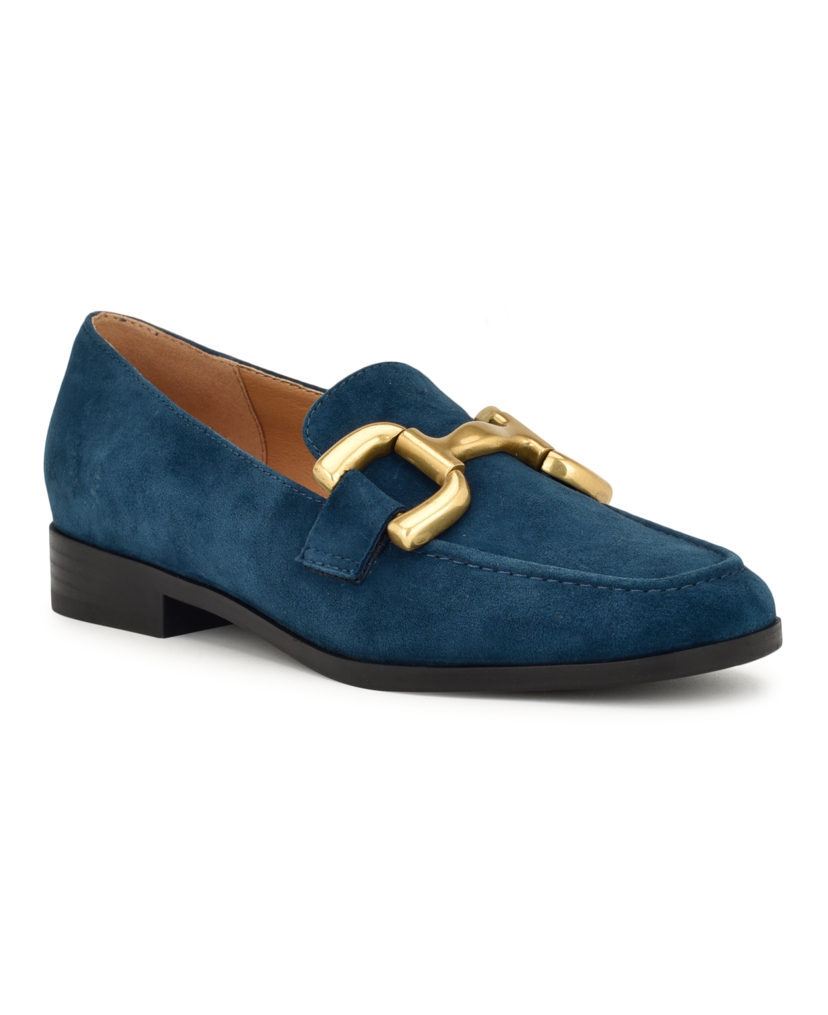 Nine West Lilma Loafer In Dark Teal Blue Suede