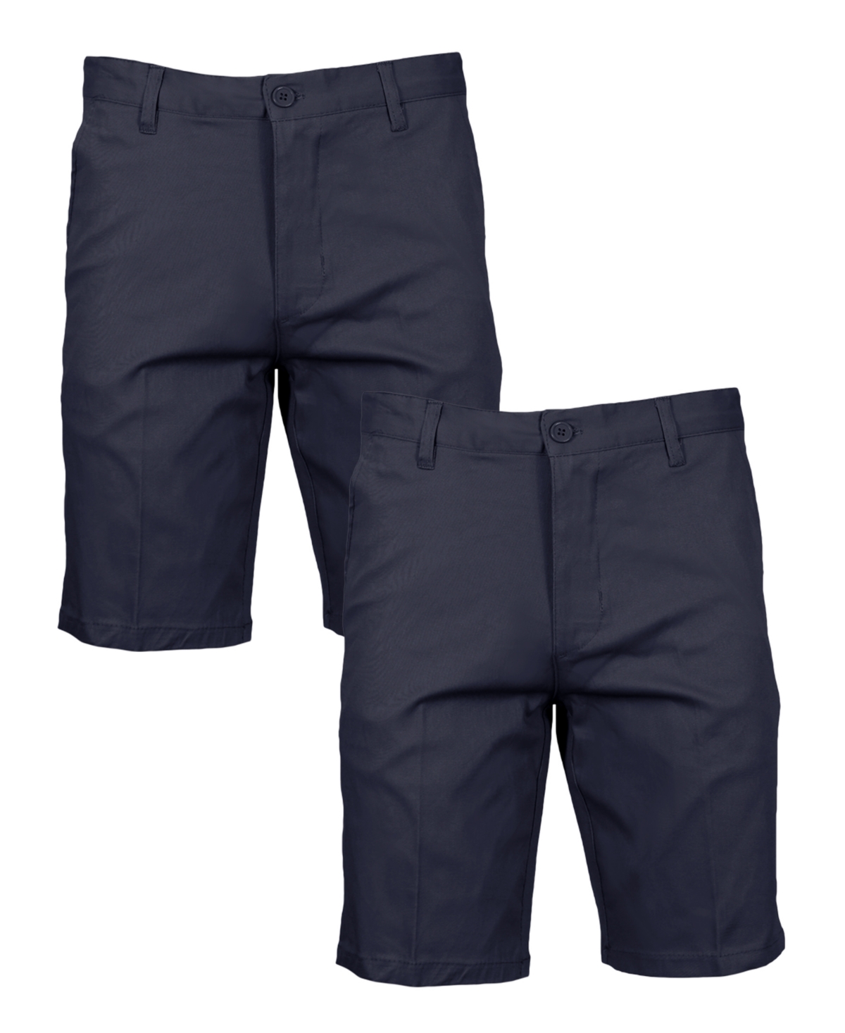 Galaxy By Harvic Men s Slim Fitting Cotton Flex Stretch Chino Shorts Pack of 2 Navy Navy Smart Closet