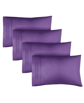 Pillowcase Set of 4 Soft Double Brushed Microfiber - Queen