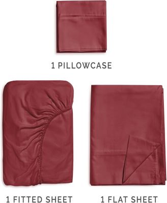 400-Thread Count 100% Cotton 3-Pc. Sheet Set, Twin