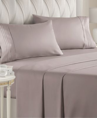 4 Piece Deep Pocket Microfiber (Muted, Vibrant, Heathered) Sheet Set - Full