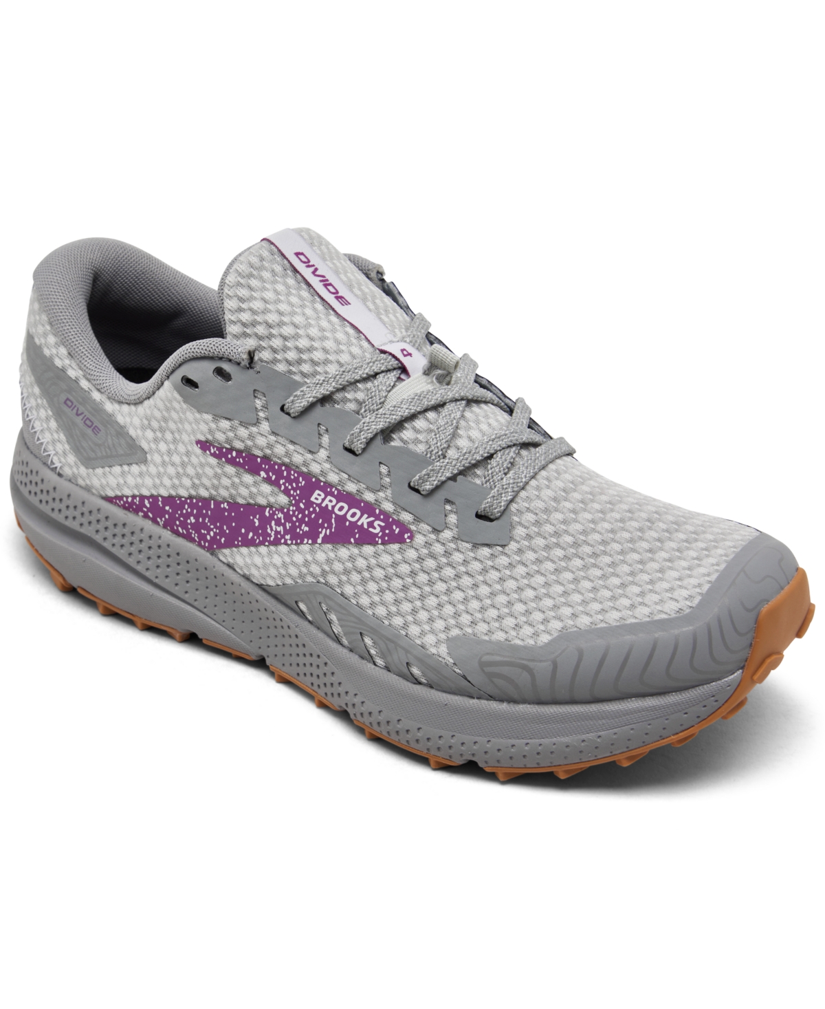 Women's Divide 4 Trail Running Sneakers from Finish Line - Alloy, Oyster, Violet