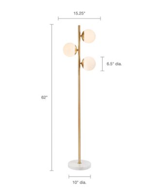 Holloway 3-Globe Light Floor Lamp with Marble Base