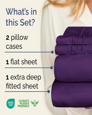 4 Piece Extra Deep Pocket Microfiber Sheet Set - California King