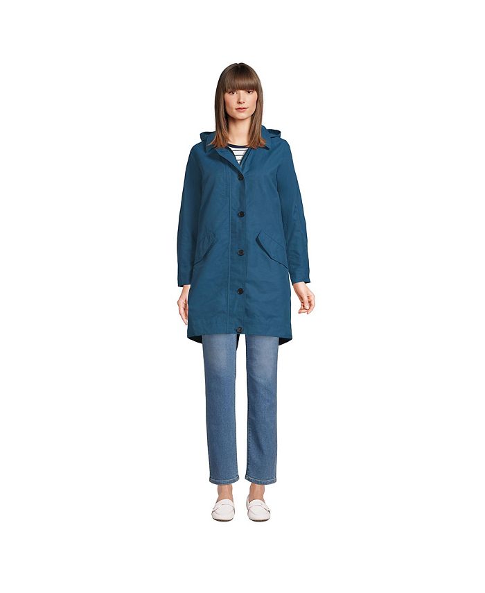 Lands' End Women's Waxed Cotton Trench Coat Macy's