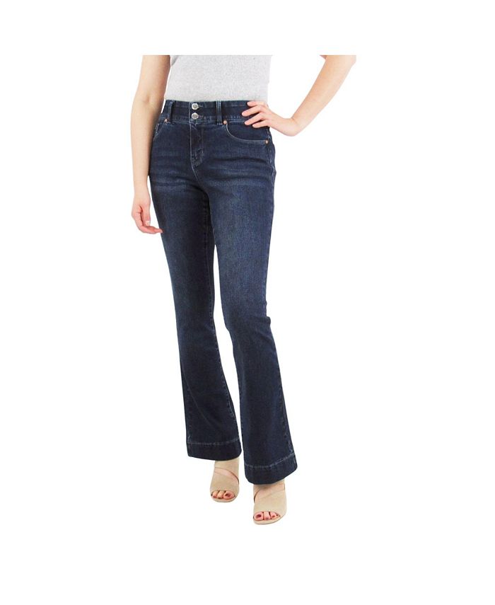 Indigo Poppy Women's Tummy Control Bootcut Jeans with Wide Hem - Macy's