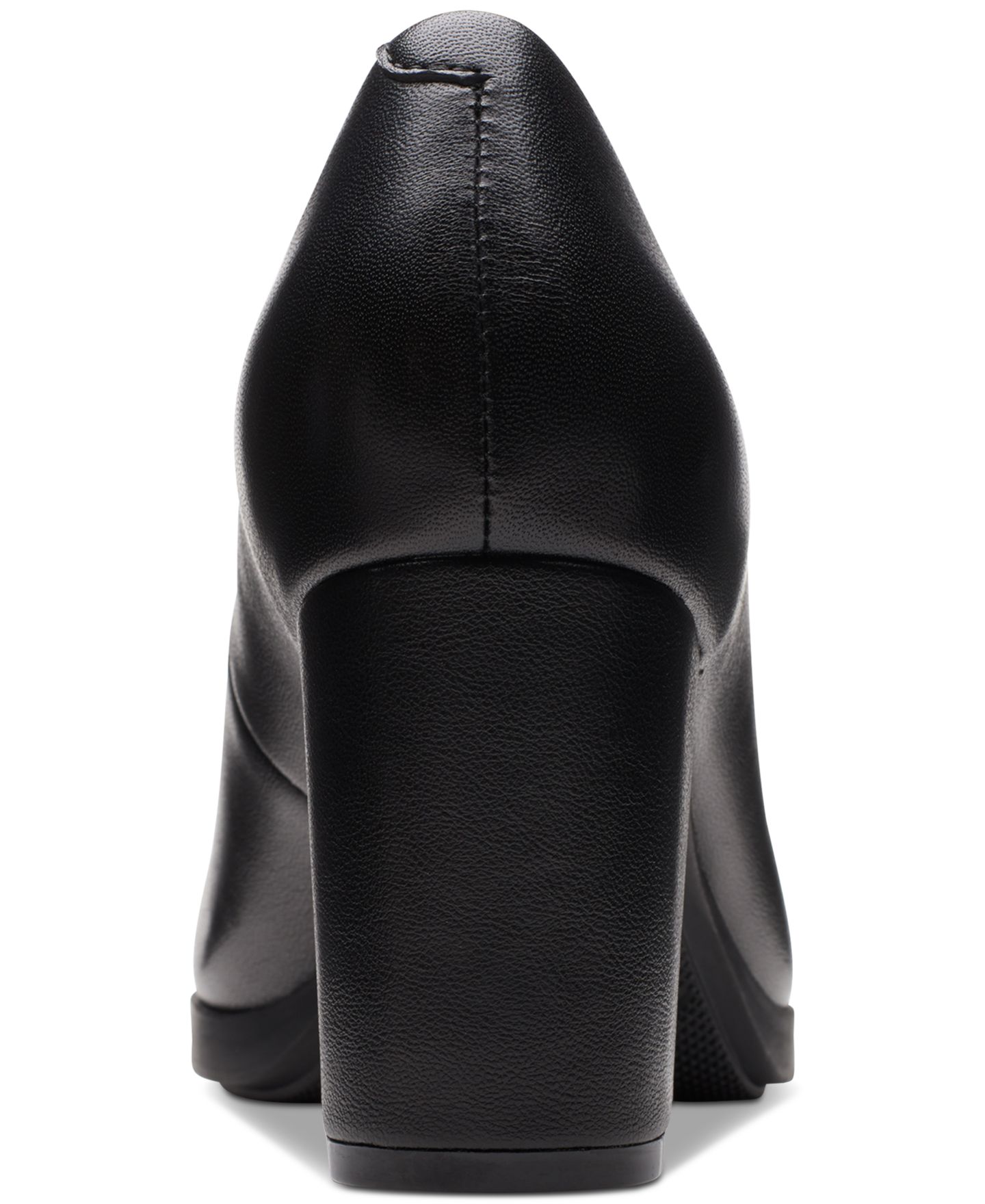 Женские туфли Clarks Bayla Skip Slip-On Platform Dress Pumps, цвет: Чёрный кожаный — фото 9