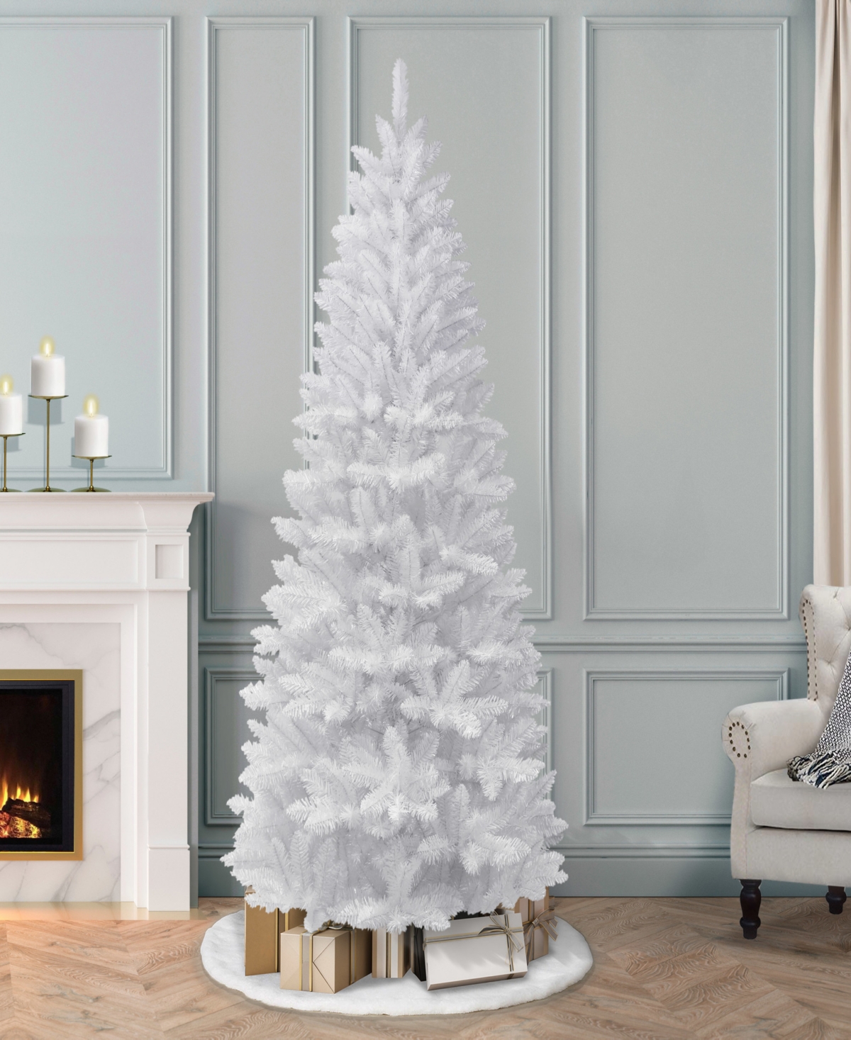 Puleo 6' Unlit Carson Artificial Pine Tree In White