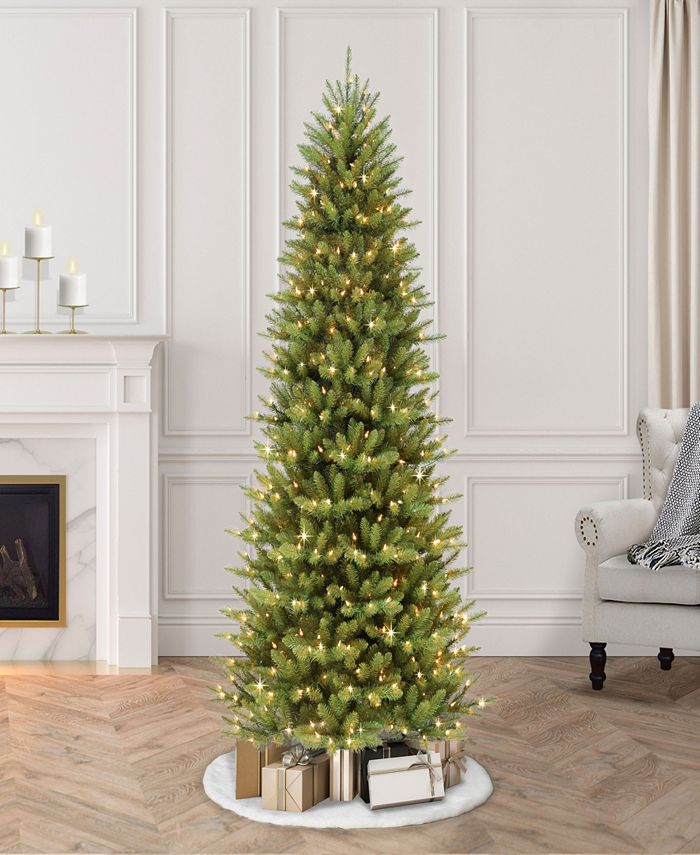 Puleo International 7.5ft Pre-Lit Fraser Fir Artificial Christmas Tree - 600 Clear Lights, Green