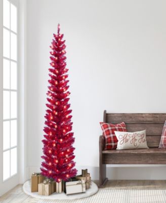 6' Pre-Lit Tinsel Artificial Tree