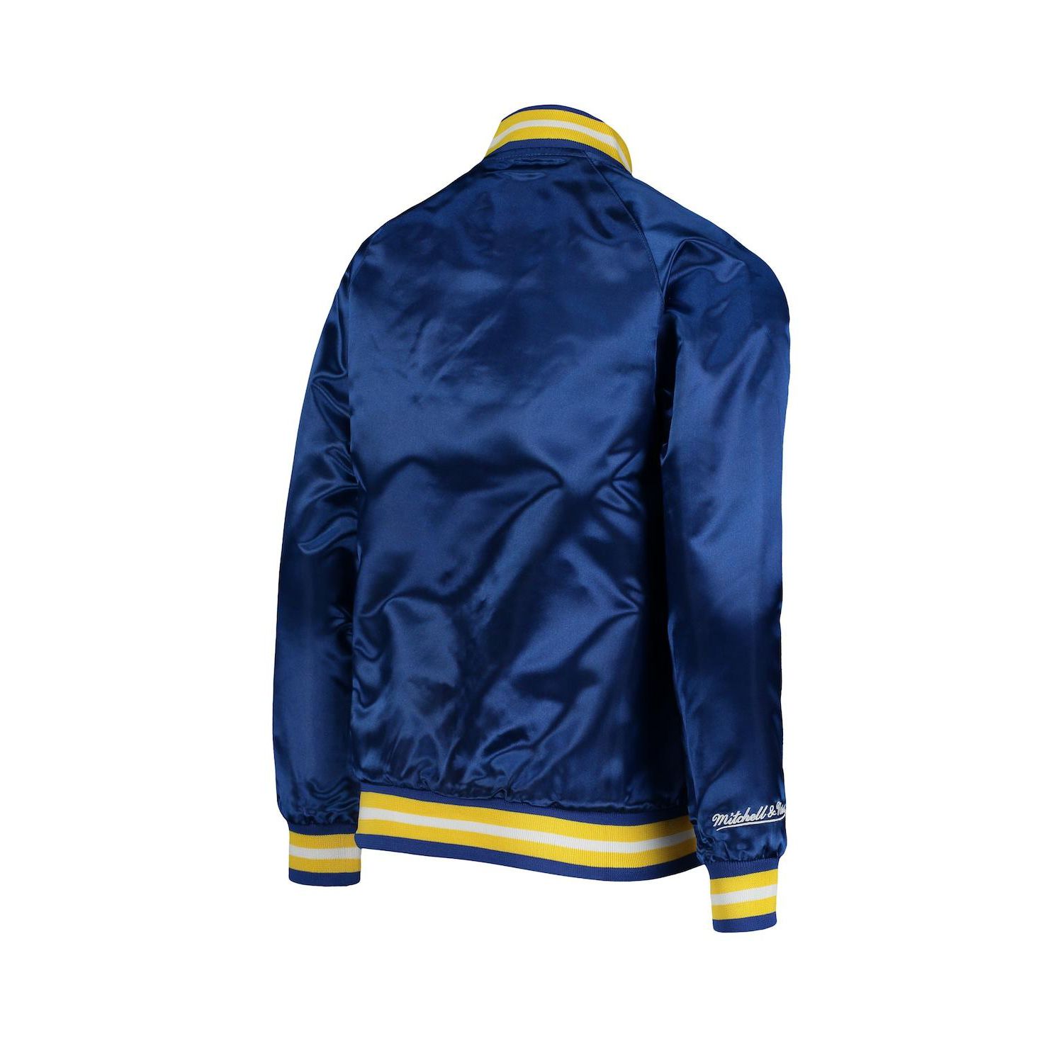 Big Boys Royal Golden State Warriors Hardwood Classics Satin Raglan Full-Snap Jacket