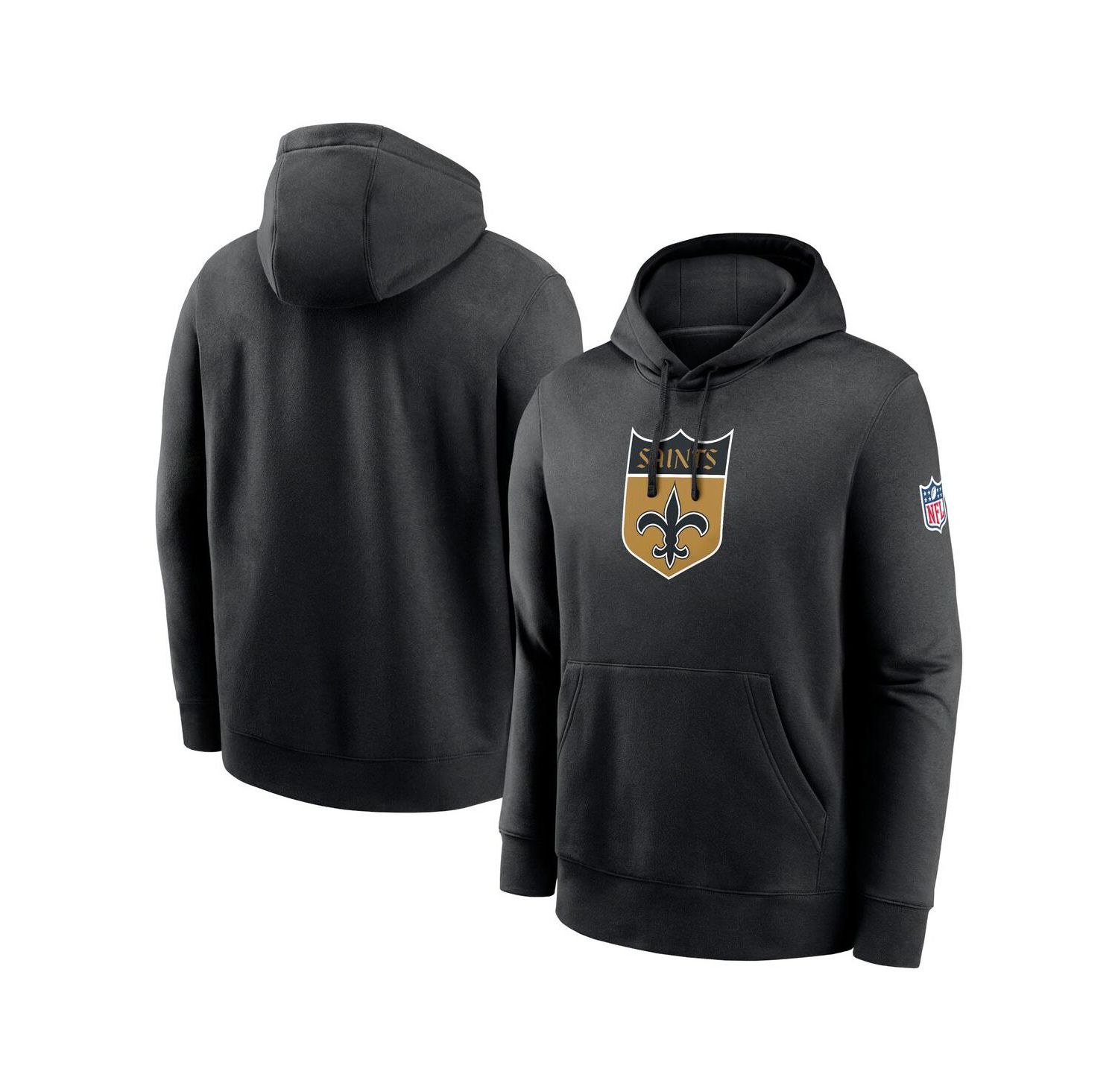 Men's Black New Orleans Saints 2023 Sideline Club Alternate Tri-Blend Pullover Hoodie
