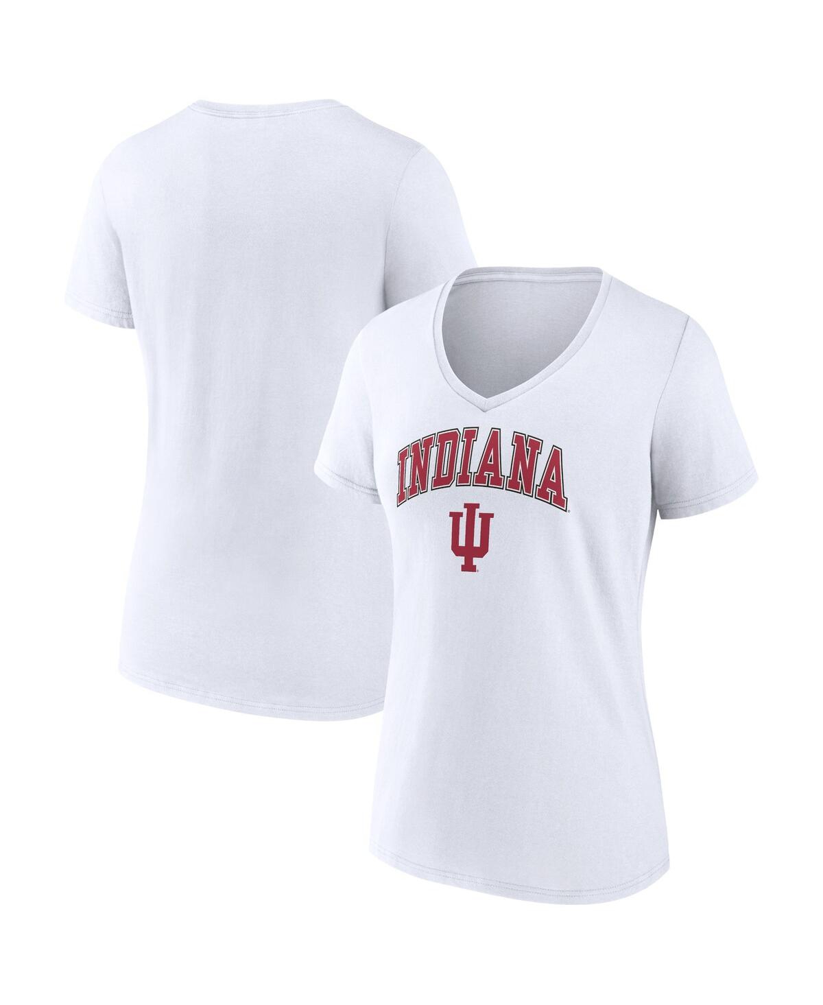 Fanatics Women's  White Indiana Hoosiers Evergreen Campus V-neck T-shirt