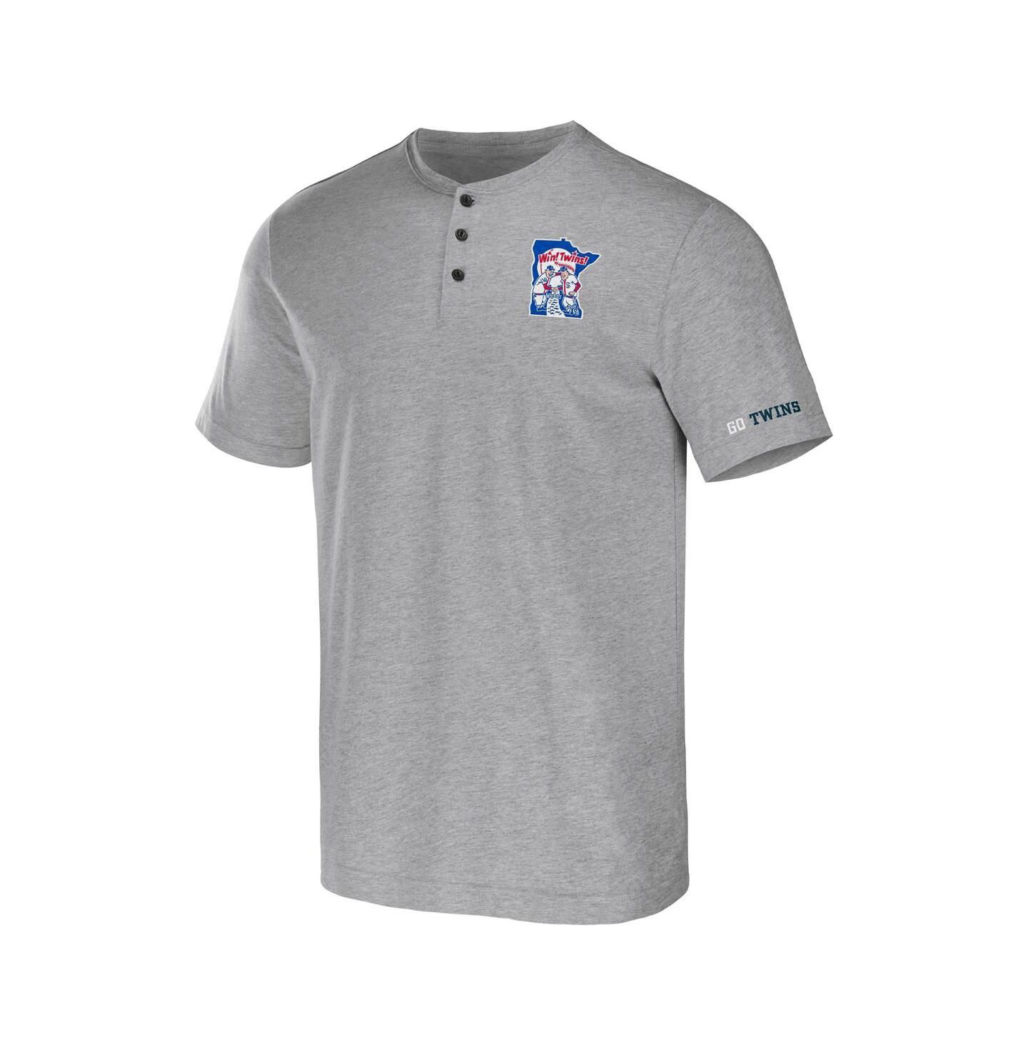 Мужская футболка Fanatics Darius Rucker Collection by Heather Gray Minnesota Twins Henley — фото 3