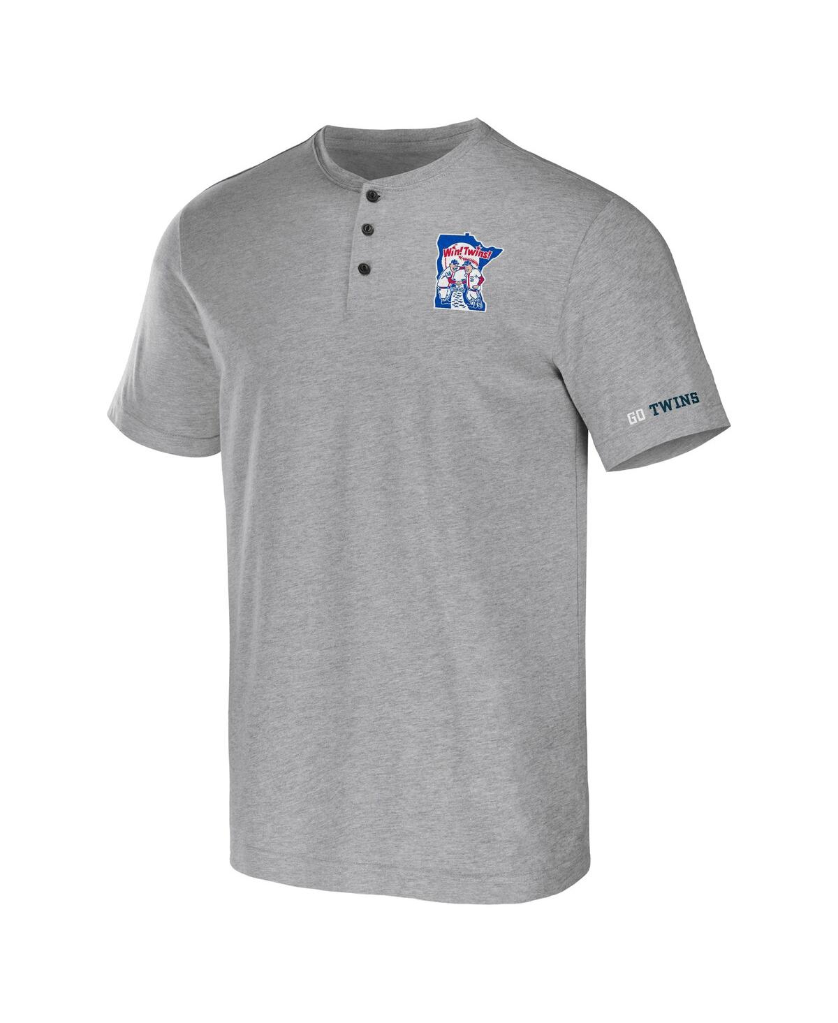 Fanatics Men's Darius Rucker Collection By  Heather Gray Minnesota Twins Henley T-shirt In Heather Gray