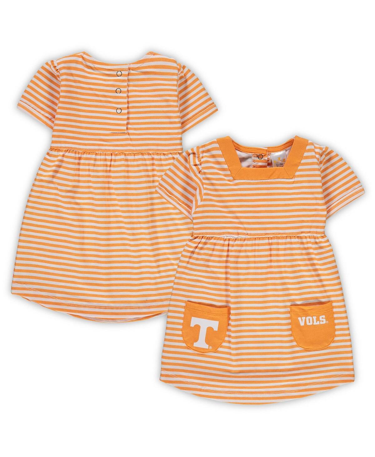 Little King Apparel Girl's Toddler Tennessee Orange Tennessee Volunteers Striped Dress With Pockets In Tennessee Orange