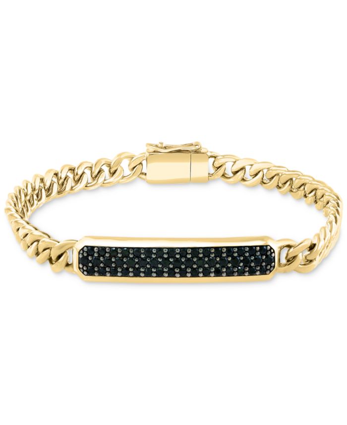 EFFY Collection EFFY® Men's Black Spinel Panzer Chain Bracelet (1-1/2 ct.