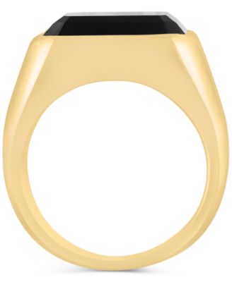 EFFY&reg; Men's Onyx Ring in 14k Gold-Plated Sterling Silver