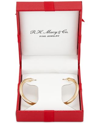 Polished Round Hoop Earrings in 14k Gold, 30mm