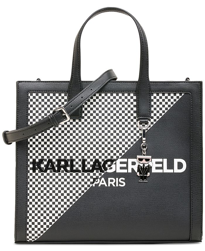KARL LAGERFELD PARIS Nouveau Medium Leather Tote - Macy's