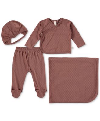 Chickpea - Baby Take Me Home Cotton Bonnet, Top Footed Pants & Blanket, 4 Piece Set