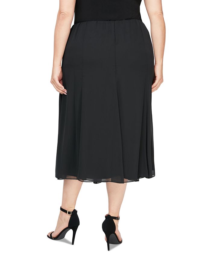 Plus size chiffon deals midi skirt