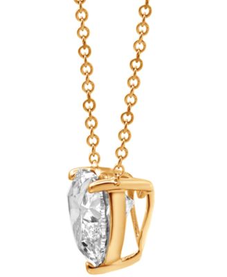 Certified Lab Grown Diamond Heart-Cut Solitaire 18" Pendant Necklace (3 ct. t.w.) in 14k Gold