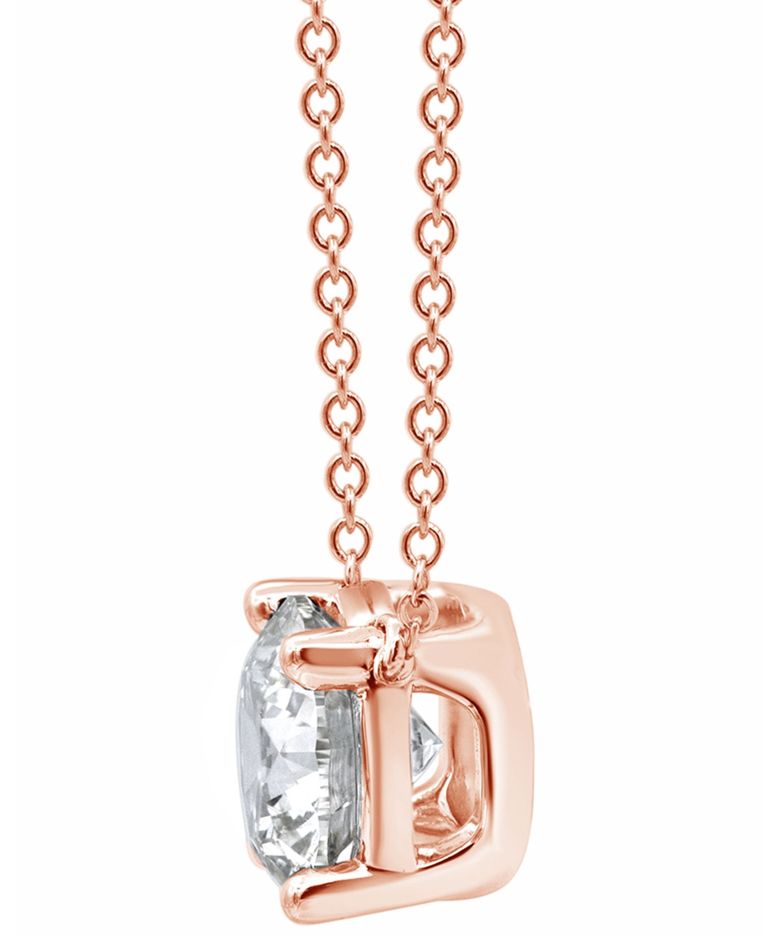 Certified Lab Grown Diamond Solitaire 18" Pendant Necklace (3 ct. t.w.) in 14k Gold