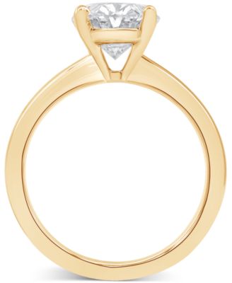 Badgley Mischka Certified Lab Grown Diamond Oval-Cut Solitaire Engagement Ring (3 ct. t.w.) in 14k Gold