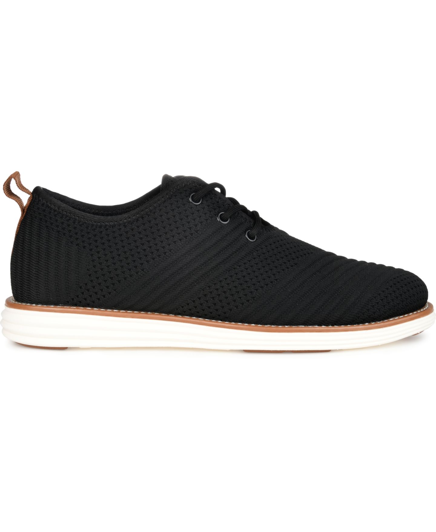 Мужские туфли Vance Co. Novak Wide Width Tru Comfort Foam Knit Lace-Up Round Toe Dress Shoes, цвет: Чёрный — фото 2