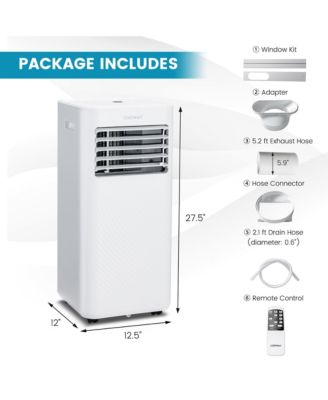 – 8000 BTU 4-in-1 Portable Air Conditioner with Cool, Fan, Dehumidifier & Sleep Mode