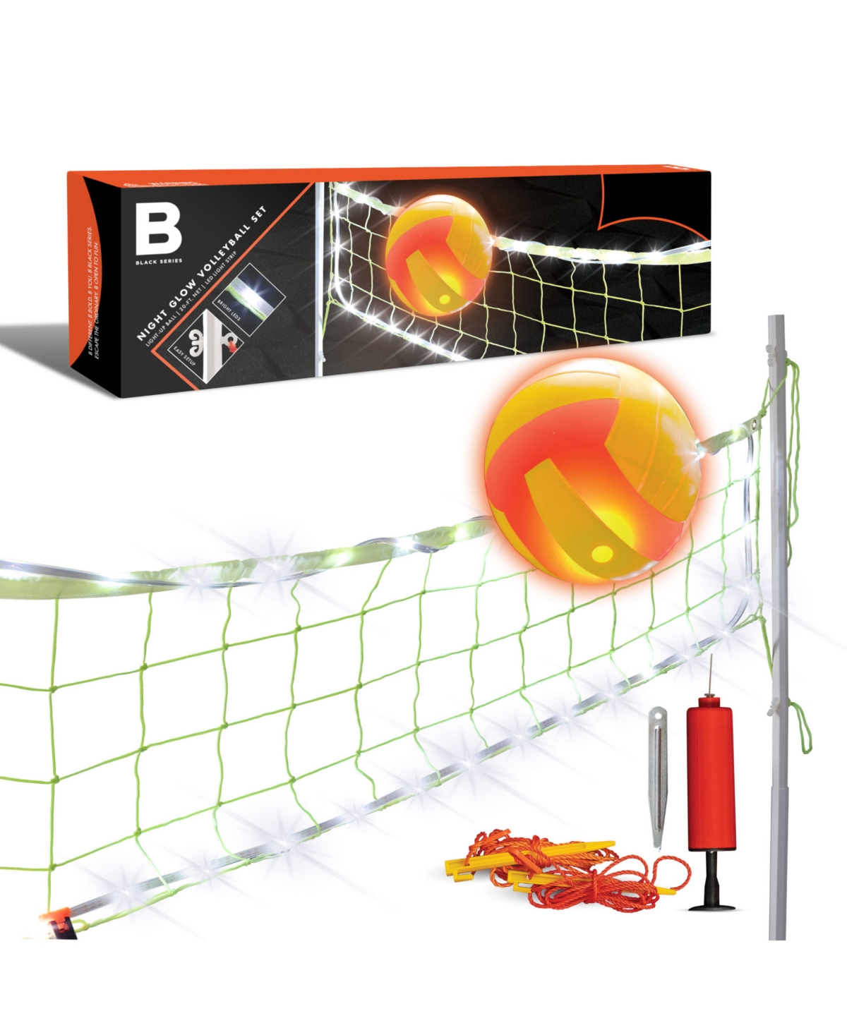 Black Series Night Glow Volleyball Set In Open Miscellaneous