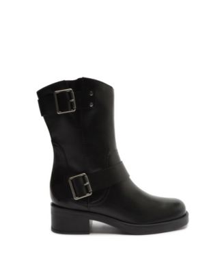 Women's Lucy Mid-Shaft Leather Moto Boots