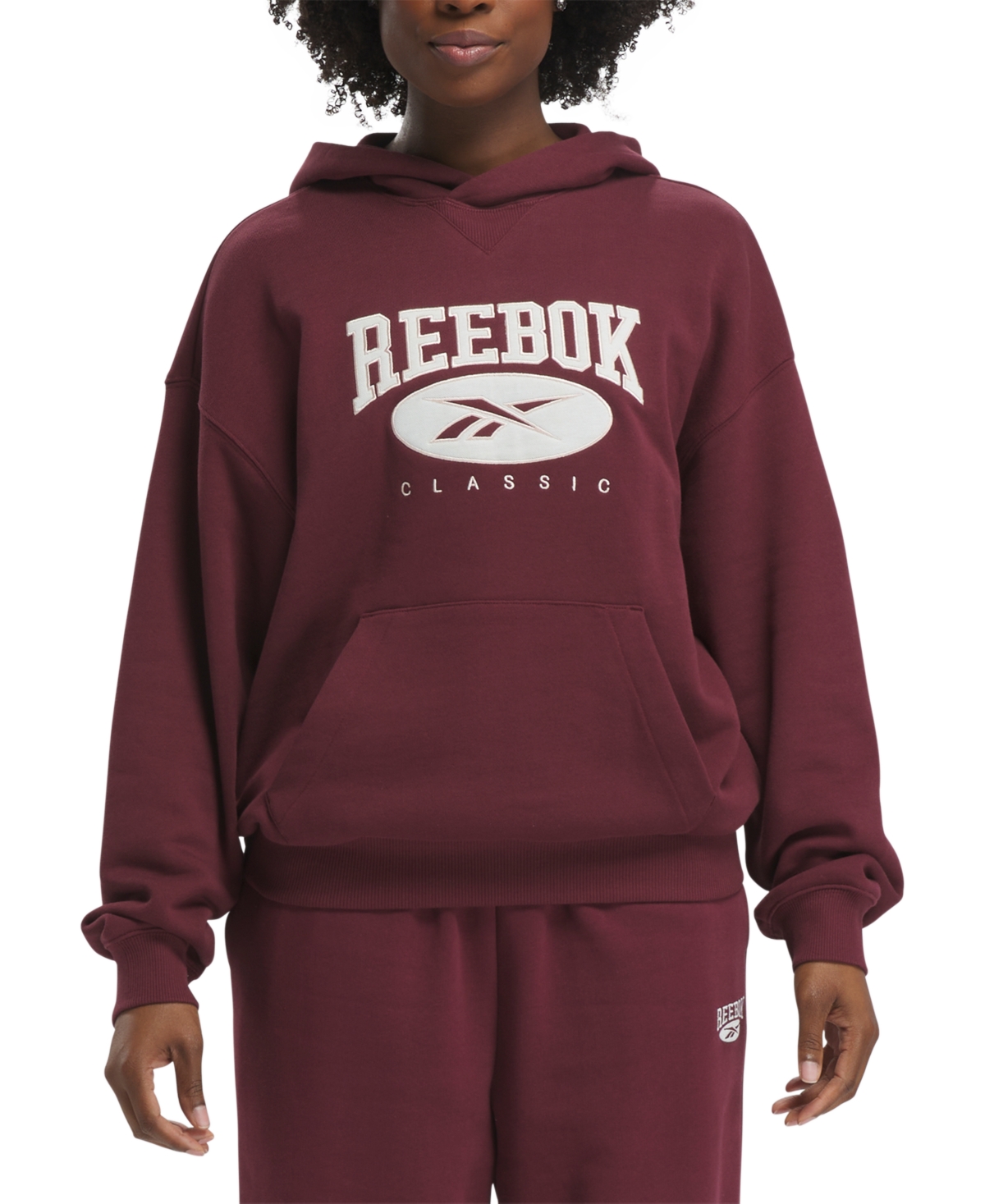 Reebok Classics Archive Essentials Big Logo French Terry Hoodie In Red